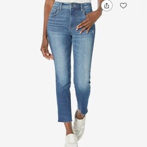 NWT Kut from The Kloth Reese Ankle Straight Jeans frayed hem 10